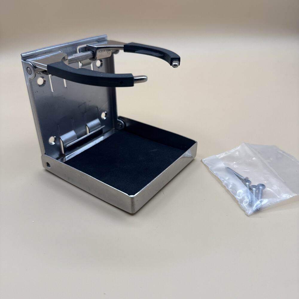 Adjustable Folding Cup Holder Marine Stainless Steel - Polished, 2-1/8 Inches